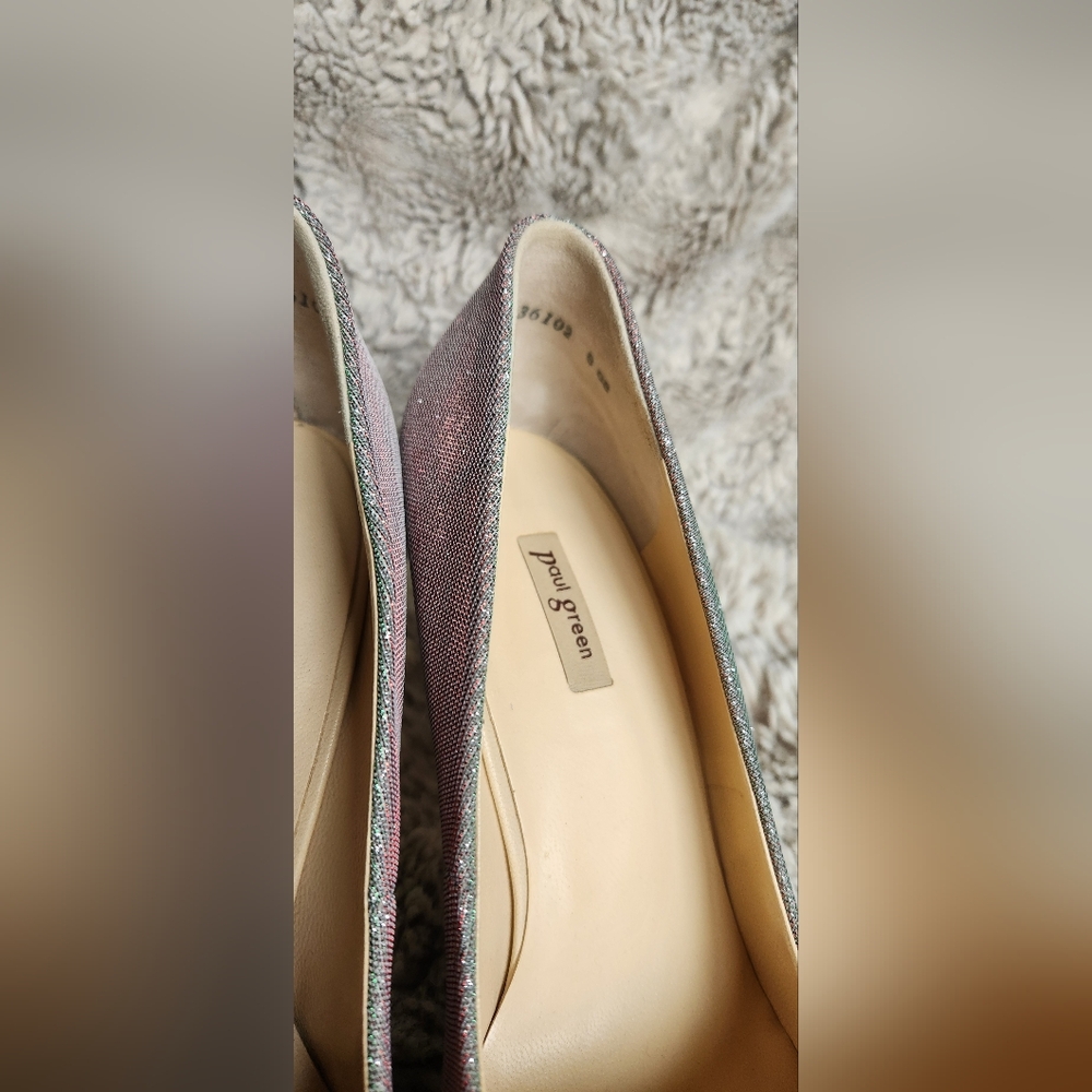 Paul Green Designer Iridescent Silver Heels - uk Size 6.5, us size 9 Worn 1 Time - Picture 9 of 13